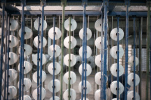 Tissage du fil pour la fabrication des jeans BOLID'STER